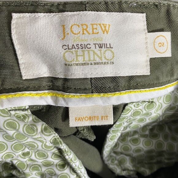 Vtg J Crew Pants Y2K Womens 2 Olive Green Cropped Capri Twill Chino Preppy 90s - Picture 3 of 8